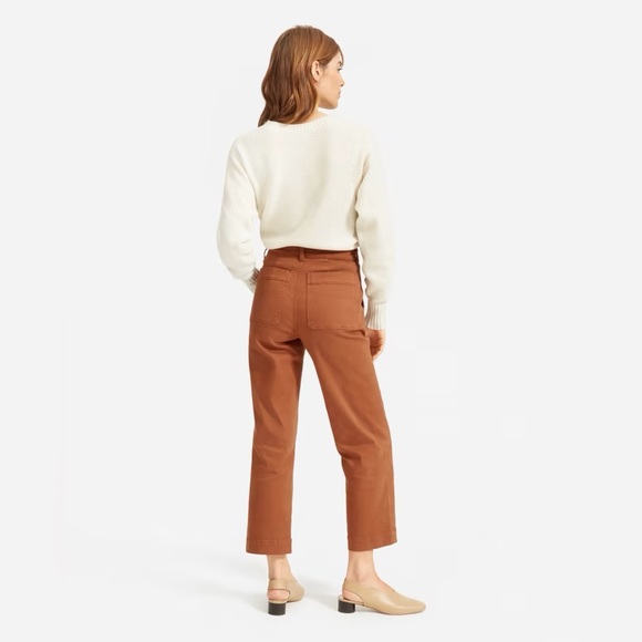 Everlane The Straight-Leg Crop in Cocoa Brown - Size 0 - Picture 3 of 9